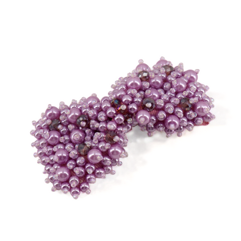 Kids lilac beaded hair bow