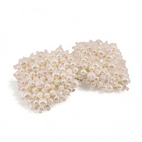 Flower Girl Designer Pearl Bow Clip