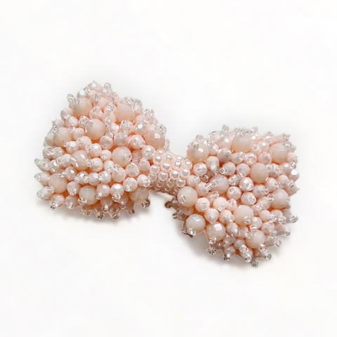 Best girls crystal Designer Hair Bow - apricot