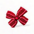 Gorgeous bow hand beaded hair clips in red for Children