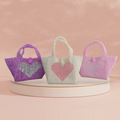 Violet Love Heart Designer Girls Tote Bag