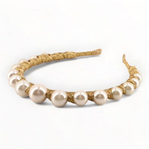 Luxury gold and pearl tiara for children individually handmade by Sienna Likes to Party