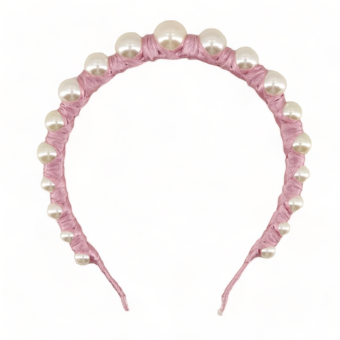 Pink pearl tiara for children - handmade by Sienna Likes to Party
