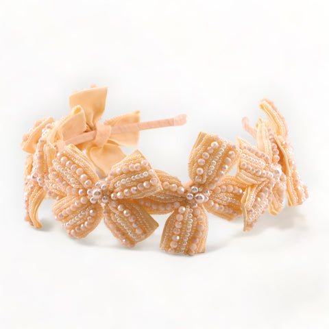 Best luxury childrens bow headbands - apricot