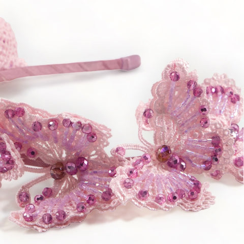 Girls Handbeaded Butterfy headbands for kids