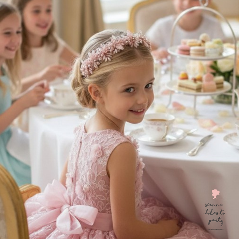 The Lily Rose Flower Crown Headband — Handmade Pastel Pink Headband for Flower Girls