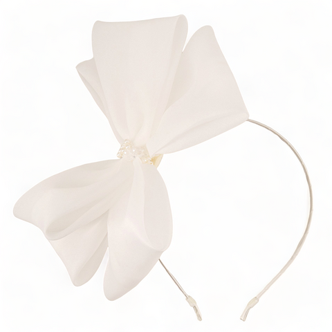 The Angel Wings White Bow Headband