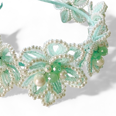The Miss Flora Designer Pearl and Crystal Flower Crown for Girls