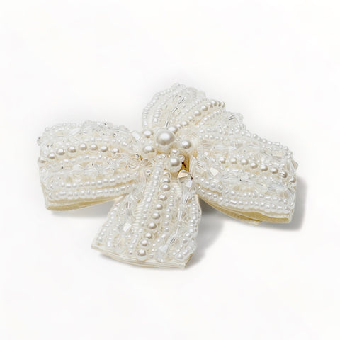 Kids bow hair clip pearl