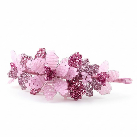 Bespoke handmade pink flower headband for girls by Sienna Likes to Party