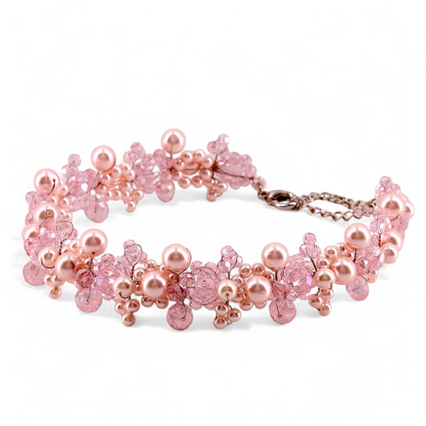 The most beautiful and elegant Iris kids pink pearl and crystal necklace for children by Sienna Likes to Party, the best luxury hair accessories for children
