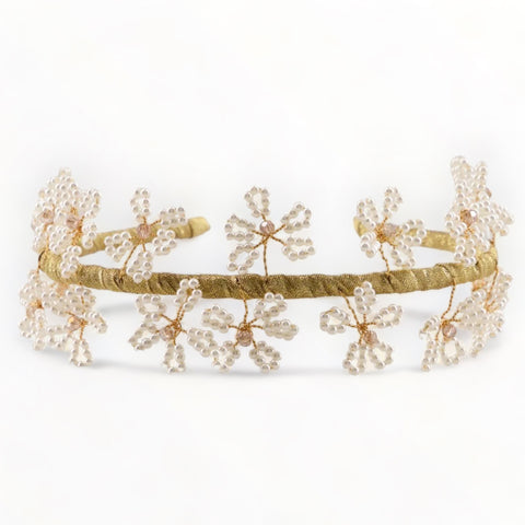 Girls Daisy Headband with pearls