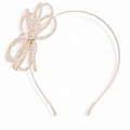 Flower Girl white pearl headband