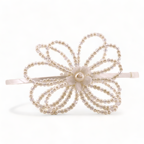 Childrens pearl flower headband