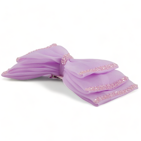 Designer Lilac Large hair bow clips for toddlers
