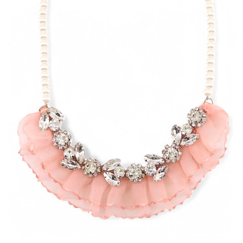 Custom-made necklace for children in pearl and diamante, perfect for flower girls, wedding accessories or special occasion.