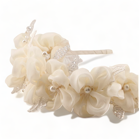 Flower Girl designer ivory flower crown