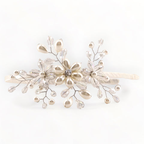 The Natsuki Pearl & Crystal Flower Headband