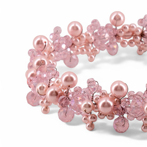 The Iris  Pearl & Crystal Designer Necklace