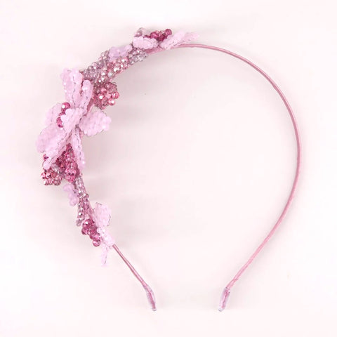 Best mini princess handmade crystal tiaras and flower crowns.  The Roseangel girls hairband is eleganty handmade with pink crystal beads, perfect for a childs special occasion or party.
