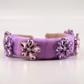 Lilac hair accessories - headband with diamante flowers - designer hair crowns and tiaras