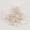 Flower Girl white hair accessories and special occasion EID hair clips in white with lace