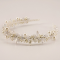 Designer white pearl headbands for flower girls, bridal and communion by Sienna Likes to Party handmade
