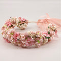 Flower Girl Hair Accessories | Handmade Flower Crowns in pink and apricot