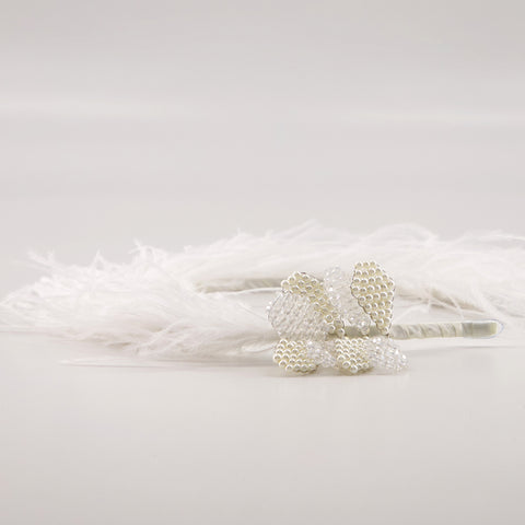 Girls Feather Crown with crystals and pearls by Sienna Likes to Party Accessories