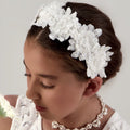 Buy white designer girls hair accessories perfect for communion, eid, flower girls, wedding hair accessories