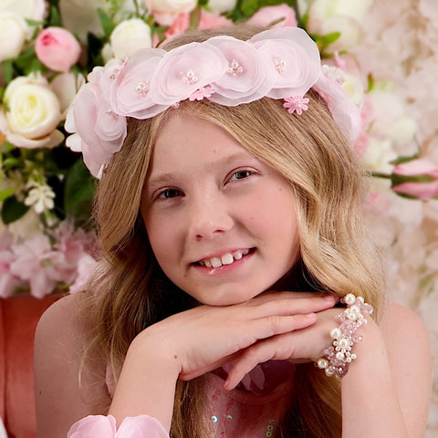 Flower Garland in pink for flower girls by Sienna Likes to Party