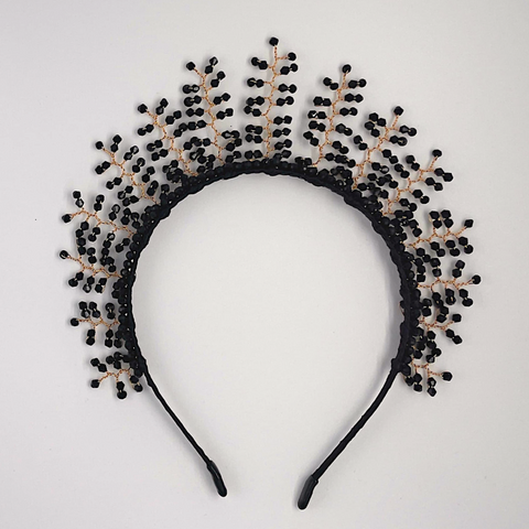Designer Black Jeweled Hair Accessories.  This kids Black crystal tiara is hand made by Sienna Likes to Party,  best luxury accessories for children.