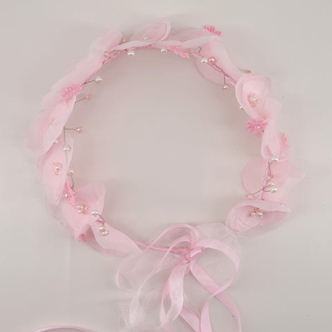 Handmade pink flower crown | Sienna Likes to Party Wedding hair accessories