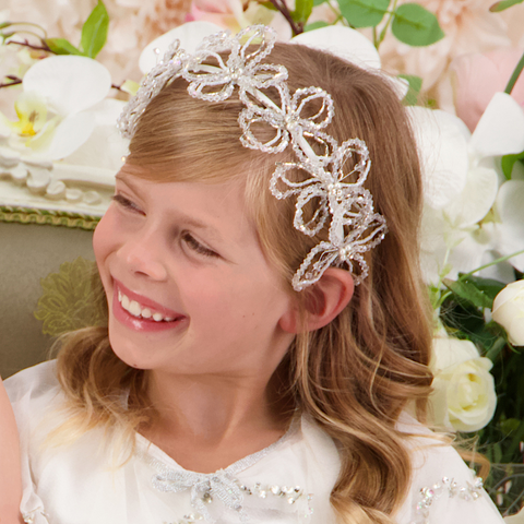 Designer Girls White Hair Accessories - Butterfly Headband