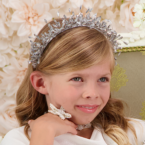 Designer Girls Silver Tiara - Luxury Kids Princess Crowns