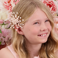 Girls pink flower hair clips by Sienna Likes to Party Luxury Childrens hair accessories