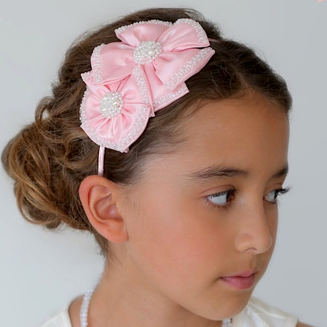 Luxury Designer Pink Hair Accessories for children by Sienna Likes to Party - pink headband