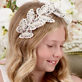 Luxury girls Silver Butterfly lace hair accessories