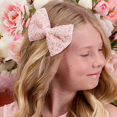 Girls Luxury Pink Bow hair clips