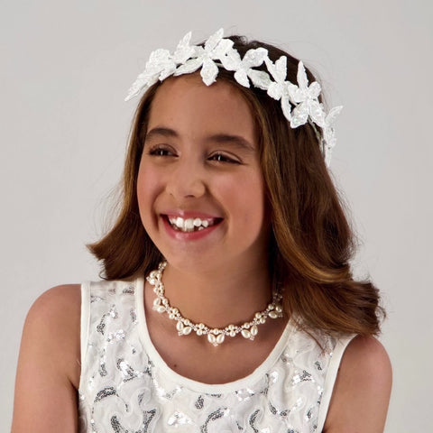 Flower Girl Hair Accessories - white hair garlands with flowers