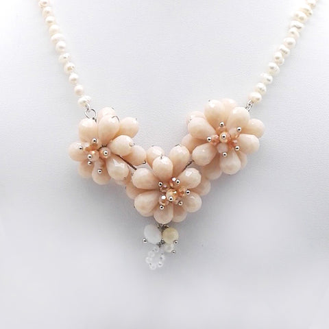 The Alexia Designer Fresh Water Pearl and Crystal Necklace.