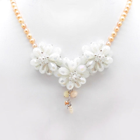 The Alexia FreshWater Pearl and Crystal Designer Necklace.