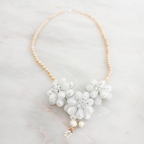 The Alexia FreshWater Pearl and Crystal Designer Necklace.