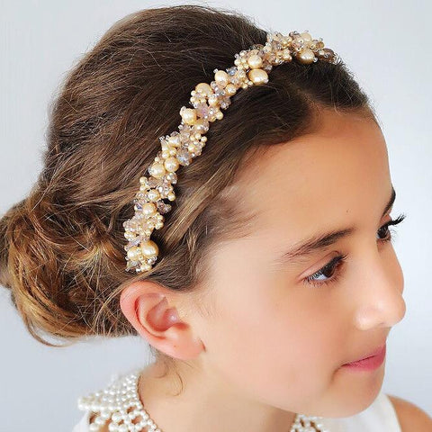 The Ambrosia Gold Girls Designer Headband.