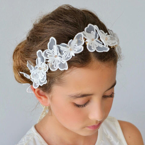 The Butterfly Effect Lace and Crystal Hair Garland.