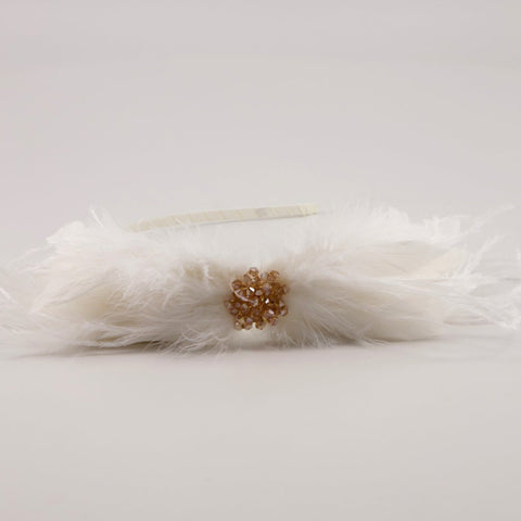 The Cassiel Feather Designer Bow Headband.