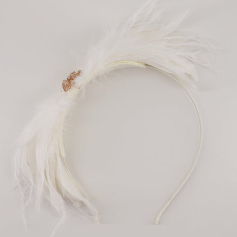 The Cassiel Feather Designer Bow Headband.