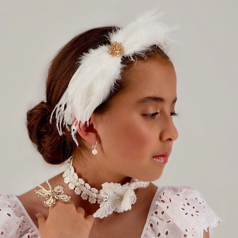 The Cassiel Feather Designer Bow Headband.