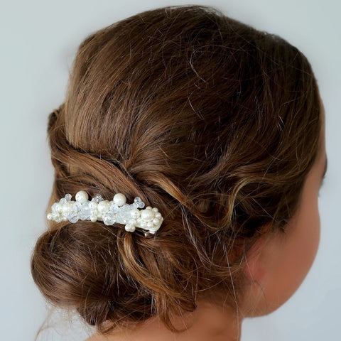The Faith Pearl & Crystal Designer Hair Clip.
