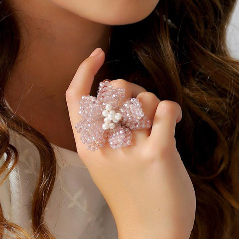 The Kayla Crystal Flower Luxury Ring.